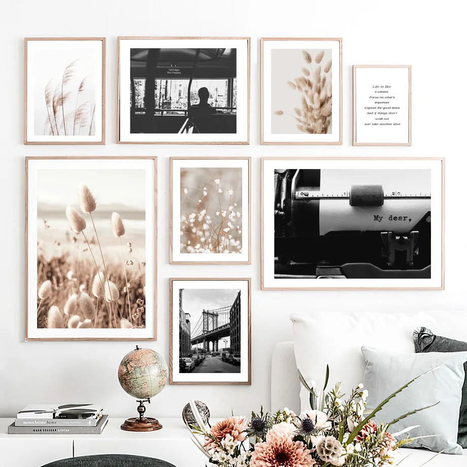 

London Bridge Reed Quote Beige Retro Landscape Nordic Poster And Prints Wall Art Canvas Painting Decor Pictures For Living Room