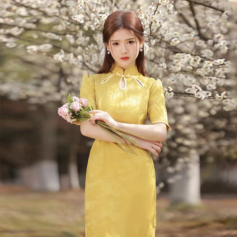 Пикантное ажурное жаккардовое атласное китайское традиционное женское