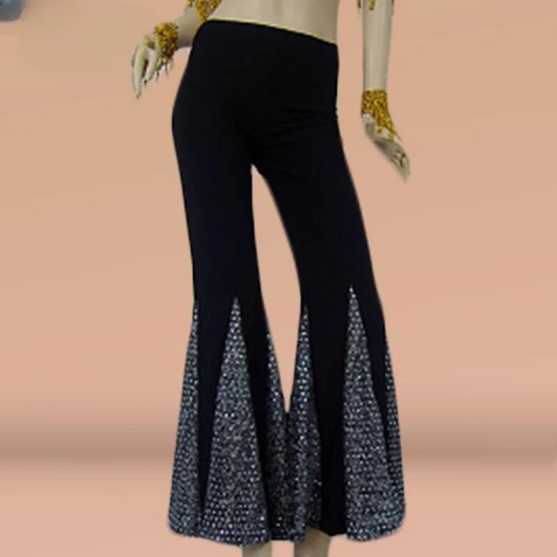 

Women 2023 Spring Summer High Waist Flare Pants Female Classical Dance Practice Wear Ladies Long Performance Costumes O208
