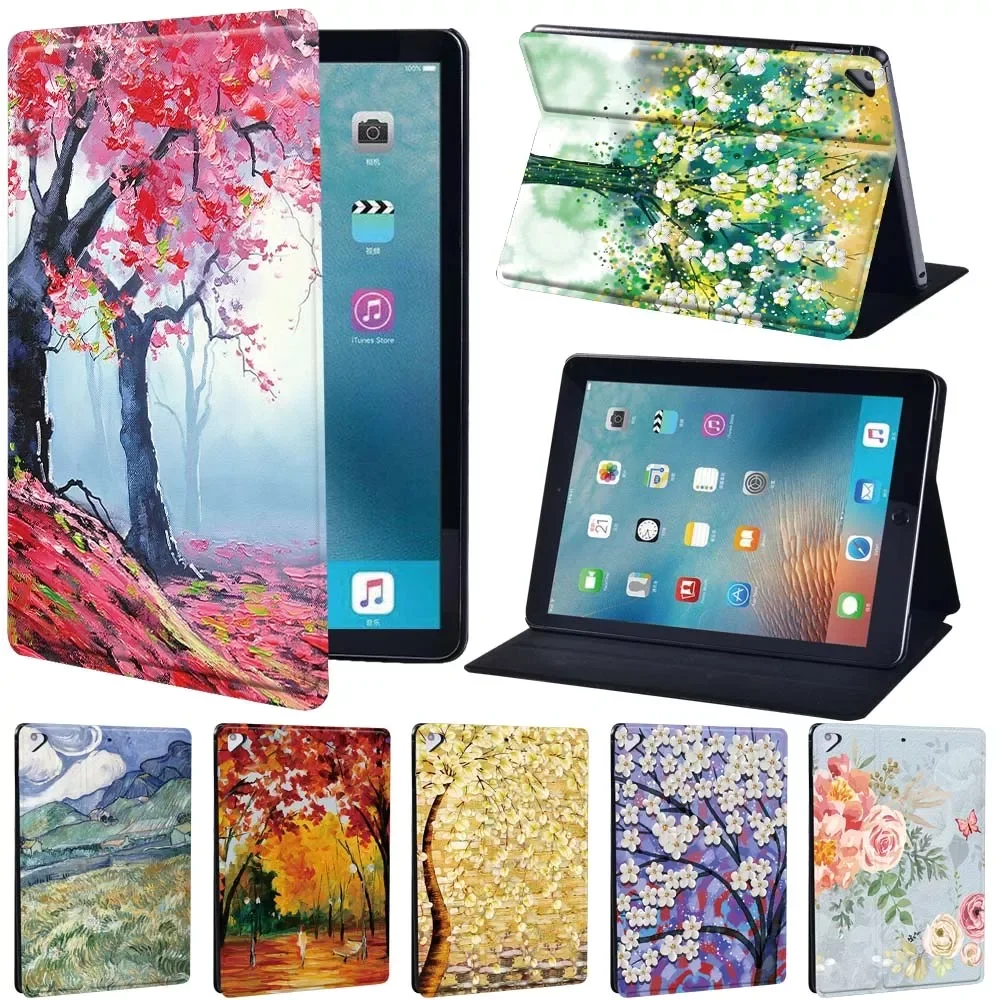 

Painting PU Leather Stand Folio Tablet Cover Case for Apple IPad Air 1/2/Air 3 10.5"/Air 4/5 10.9" 2022 Protective She