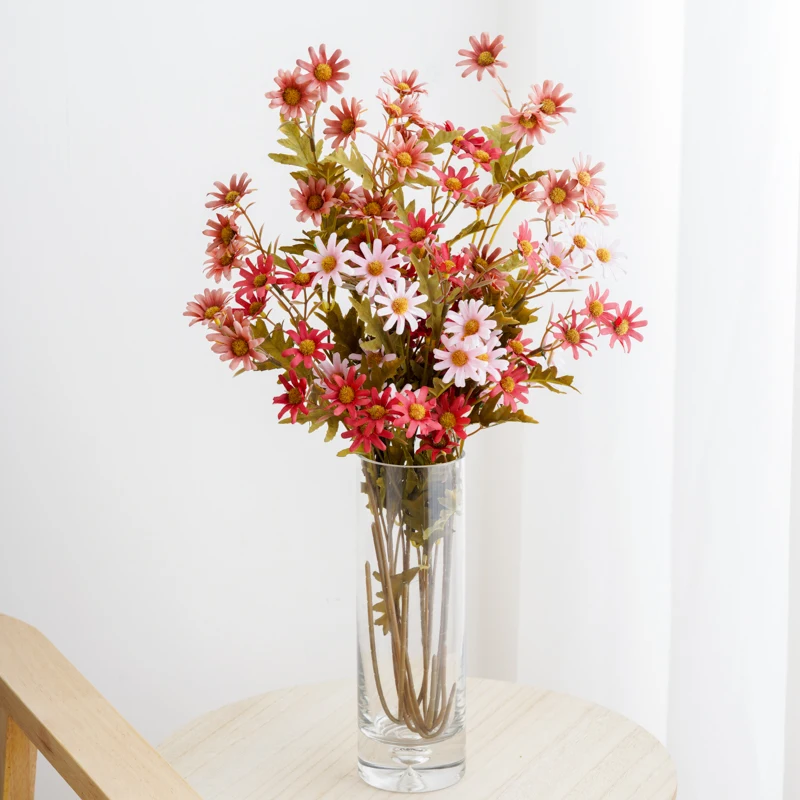 

11 Heads 60cm Artificial Flower Autumn Long Branch Daisy Bride Wedding Home Decoration Fake Flowers DIY Gift Scrapbooking Craft