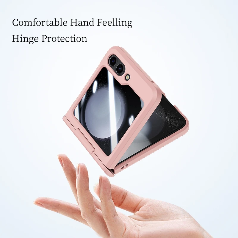 Высококачественный однотонный чехол для телефона Samsung Galaxy Z Flip 5 4 3 5G Стильный