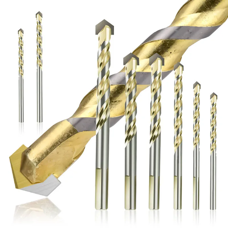 

Masonry Drill Bits Set Triangle Tungsten Steel Wall Tile Concrete Drilling Bit Marble Overlord Drill Hand Electric Drill