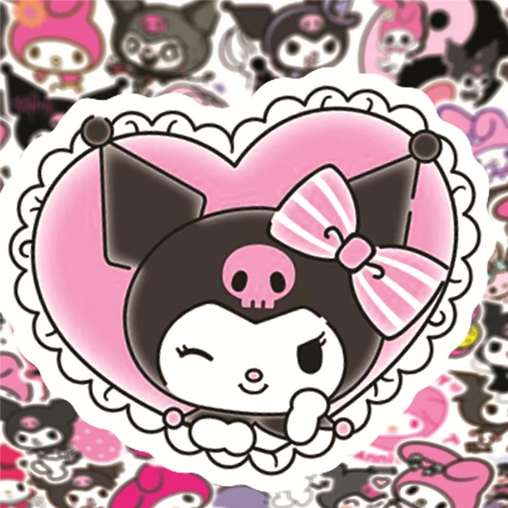 

10/30/50pcs Kawaii Cartoon My Melody Kuromi Stickers Aesthetic Graffiti Diary Phone Laptop Scrapbooking Waterproof Cute Sticker