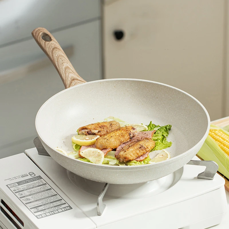 

Классическая портативная сковорода с деревянной ручкой, антипригарная сковорода для блинов, стеклянная крышка, прочный обеденный стол Sanduicheira, посуда OC50PG