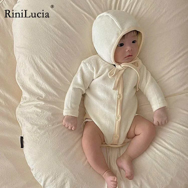 

RiniLucia Baby Boy Romper Girl Boy Knit Romper Pajamas Jumpsuit Ribbed Clothes Cotton Newboron Autumn Rompers Playsuit