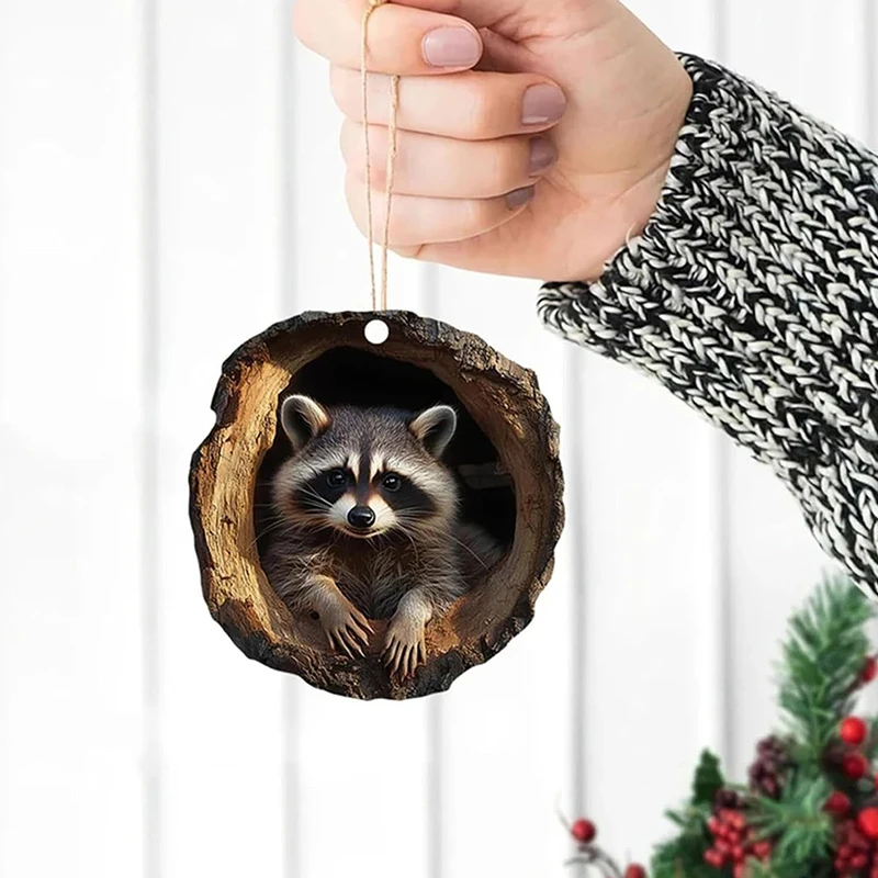 Рождественские украшения с животными елочные маленькие животные узор акриловое