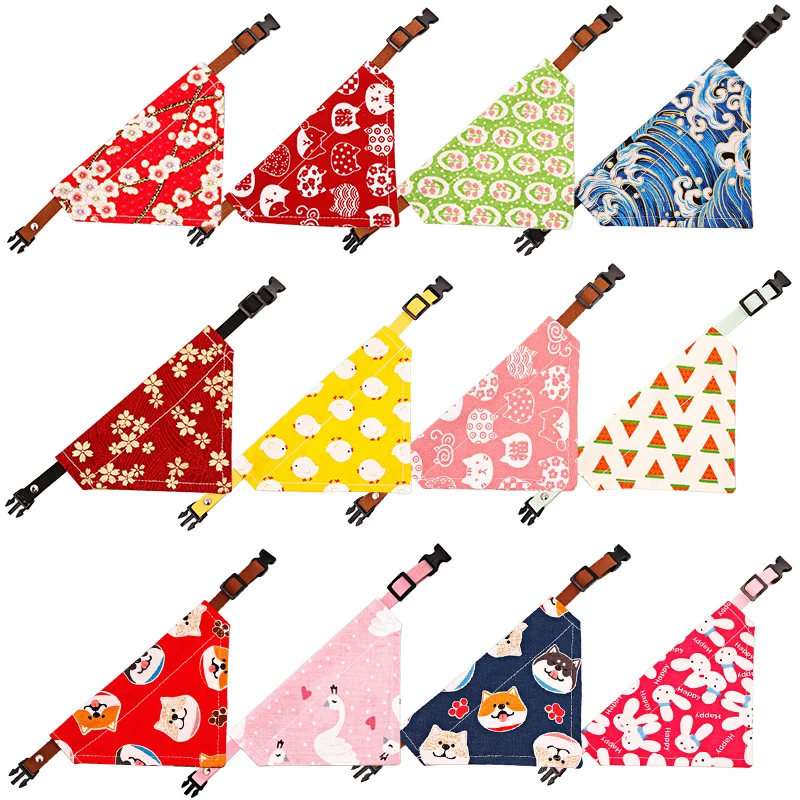 

3pcs/ Bag New Puppy Bandanas Fashion Adjustable Dog Collars Bibs For Small Pet Dog Tie Necktie Triangular Bow Ties Cat Scarf