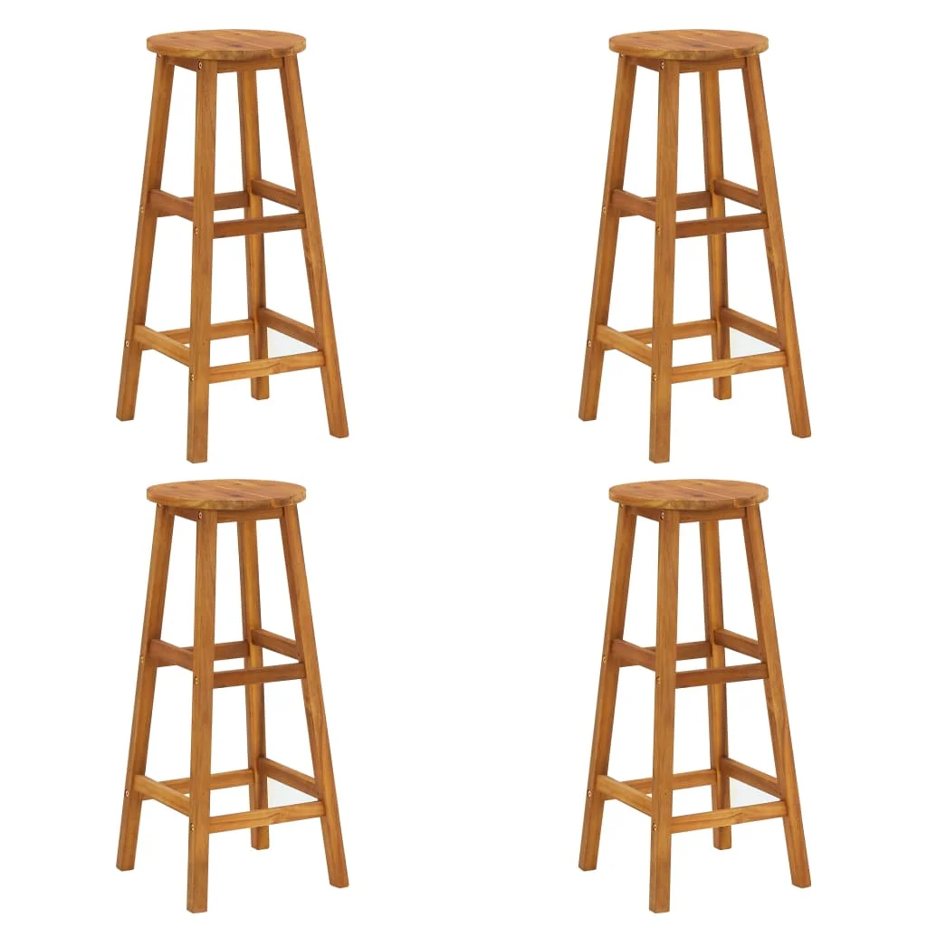 

Bar Stool Chair Counter Stools Set of 4 Kitchen Decor for Counter Solid Acacia Wood