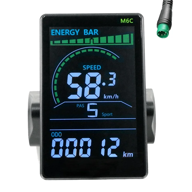 ЖК-дисплей M6C для электровелосипеда цветной экран с USB скутера 24-60 в 5 контактов