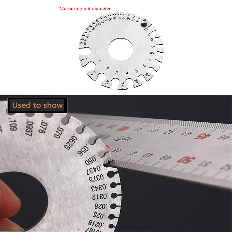 

0-36 Round Wire Gauge Thickness Ruler Gauge 0.3125"-0.007" Stainless Steel Round Measurer Tool for Non-ferrous Wire and Metal
