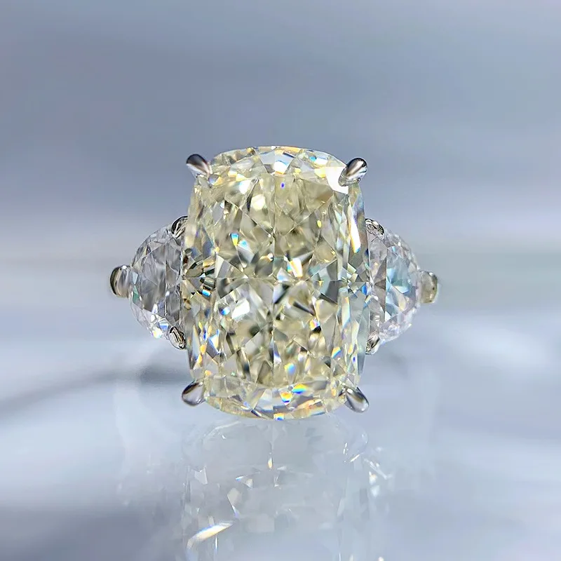 

Ювелирные изделия, новинка 2023, серебро 925 пробы, 9*13, белый цвет, бриллиантовое кольцо с высоким содержанием углерода, модное простое кольцо