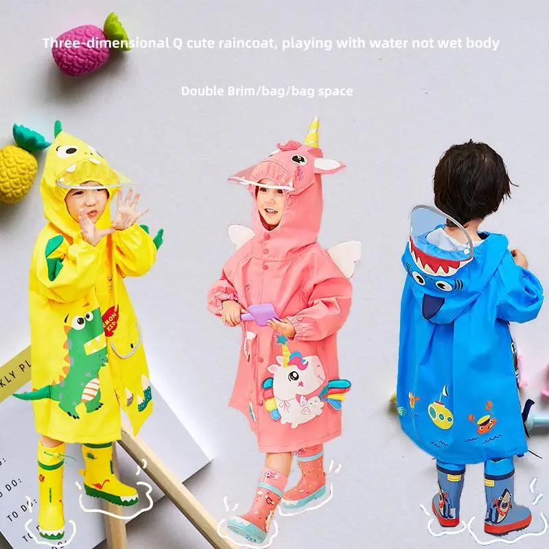 

Children'S Raincoat For Boys And Girls With Cute Dinosaur Design Suitable For Kindergarten And Preschool Children Can Also Be Us
