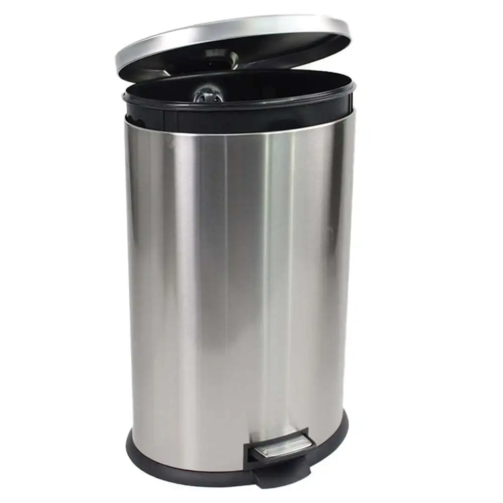 

Gallon Trash Can Stainless Steel Oval Kitchen Step Trash Can