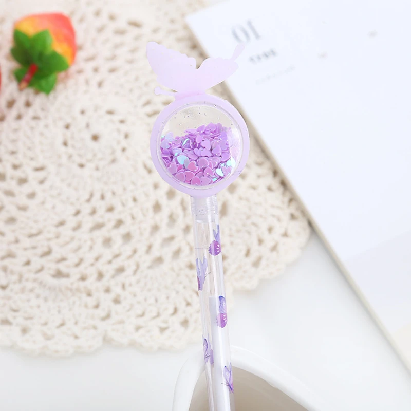 

1pc Butterfly Sequins Gel Pen Signature Pen Cute Cartoon Kawaii Japanese Stationery for Writing Thing Kids Student Prize