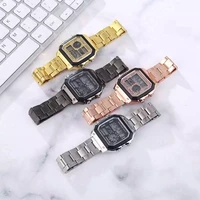 cold light watch stainless steel digital watch alarm clock world time watches fashion men watches life waterproof lcd colorful
