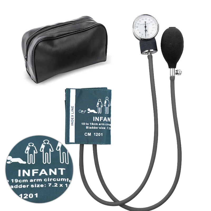 

Infant Medical Blood Pressure Monitor Baby BP Upper Arm Cuff Manometer Aneroid Meter Sphygmomanometer with Manual Pressure Gauge