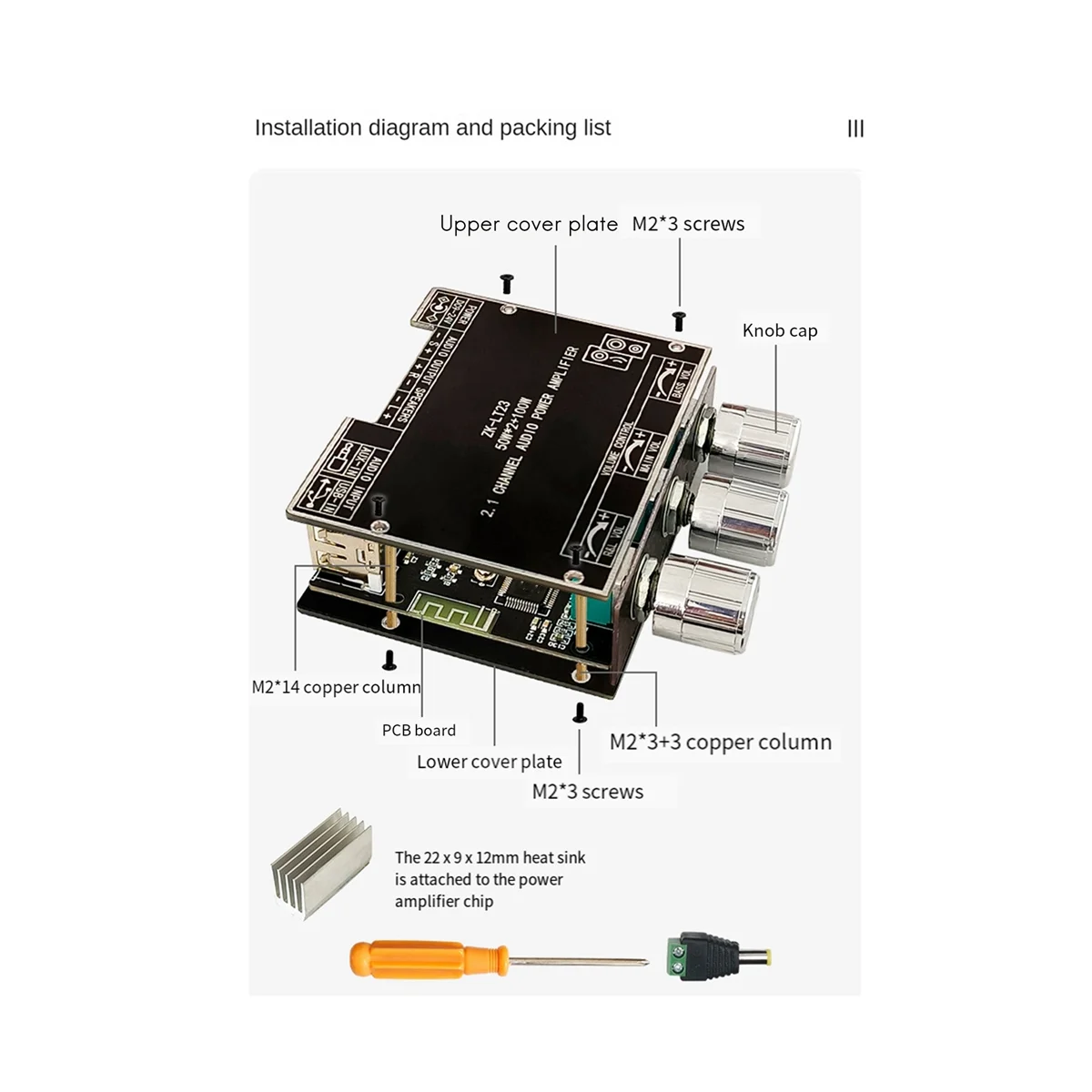 ZK-LT23 5.1 Плата усилителя мощности Bluetooth 50 Вт 2 1 канальная с защитой от короткого