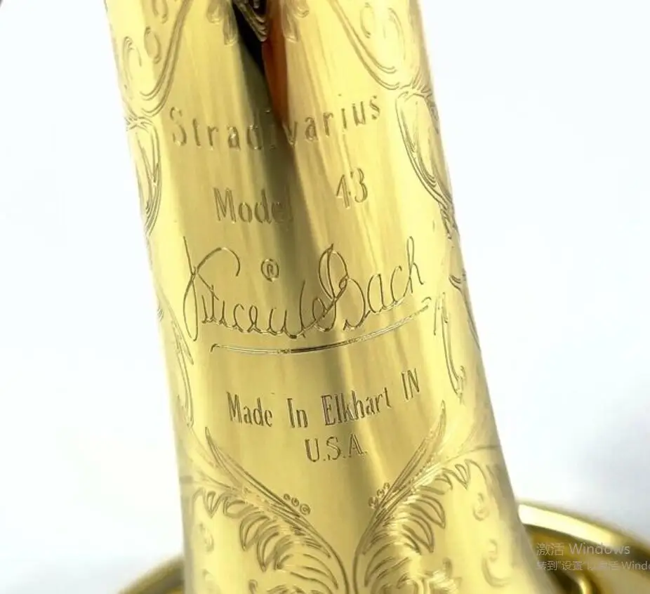 

Bach Stradivarius 190s-43 50th Anniversary Gold Lacquer Trumpet Pipe Bb Flat Instrument Brass Strudents Bb Trompeta