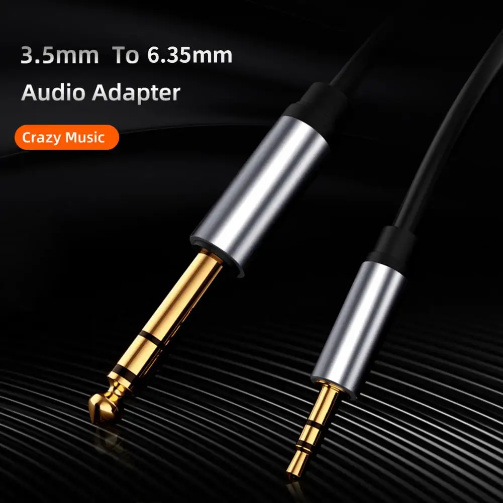 

Guitar Cable Useful Plug And Play Silver Gray Widely Compatible Guitar Cord for Cell Phone