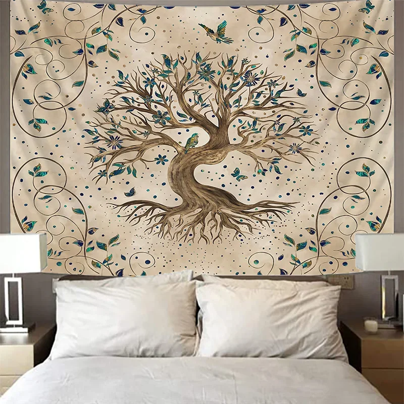Tarot Brand Mysterious Tree of Life Mushroom Forest Sun and Moon Decoration Tapestry Bohemian Home Dorm Dream