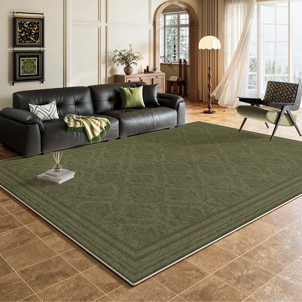 Фото Retro Style Green Carpets For Living Room Large Area Bedroom Fluffy Soft Lounge Cloakroom Floor Mat 거실 카페트 Alfombra Salón Grande №1