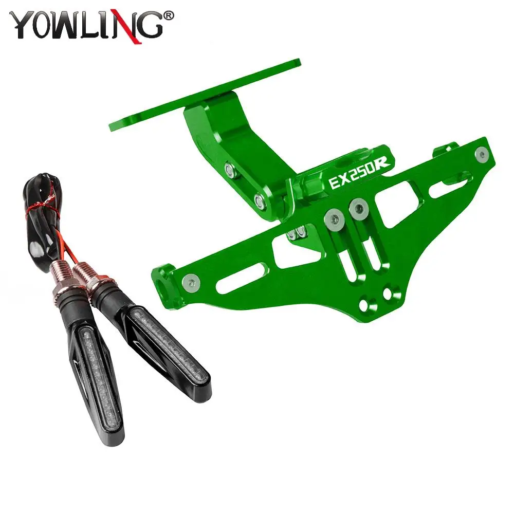 

For KAWASAKI EX250R EX 250R EX 250 R 2008 2009-2012 Rear License Plate Mount Holder LED Turn Signal Light Bracket Accessories
