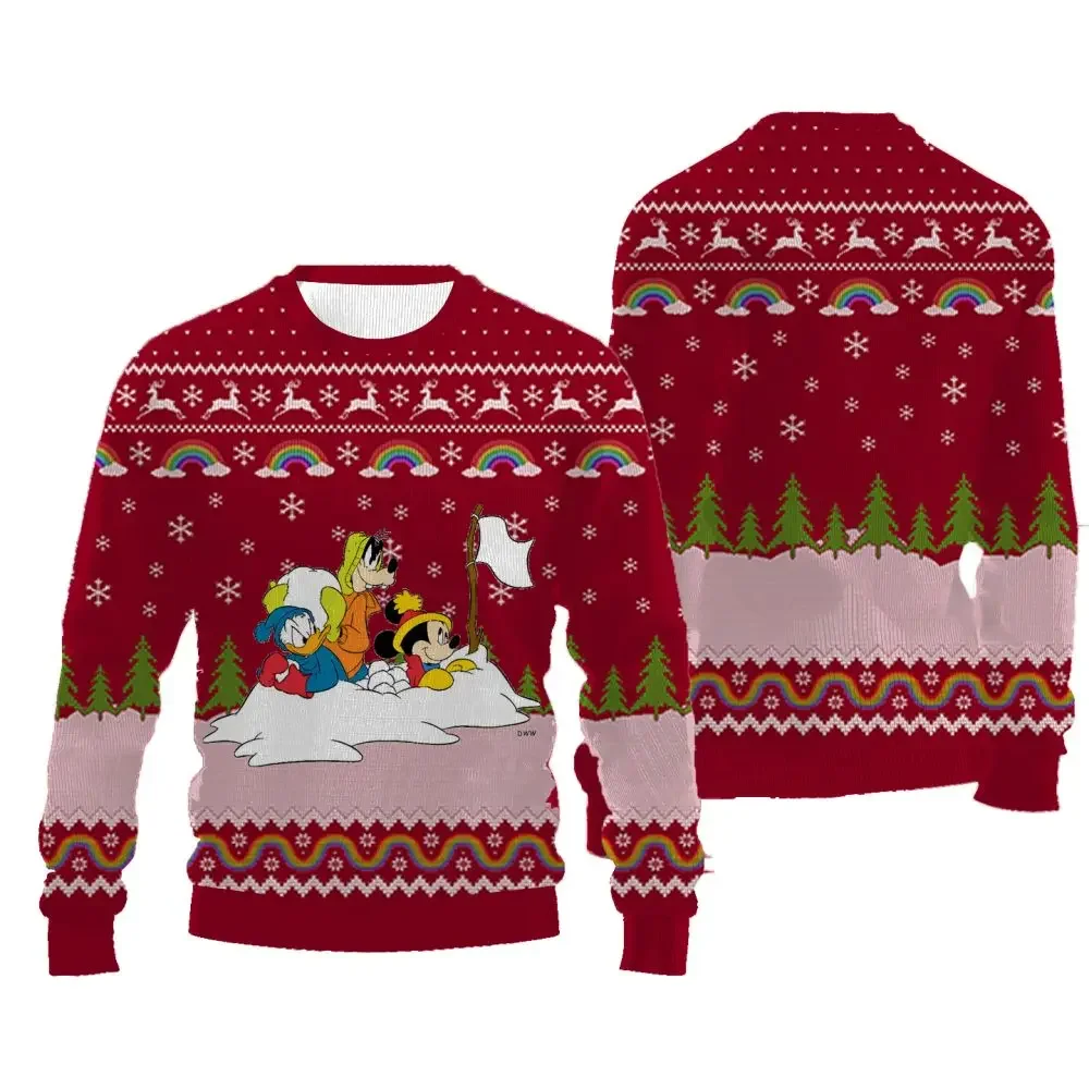 Пуловер с круглым вырезом и рисунком Диснея для женщин повседневный удобный