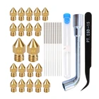 Запасные части для 3D принтера MEGA 20pc, сопло MK8 0,2 0,3 0,4 0,5 0,6 0,8 1,0 мм, гаечные ключи, чистящие сопла, инструмент для Creality CR-10 10S Ender 3 5