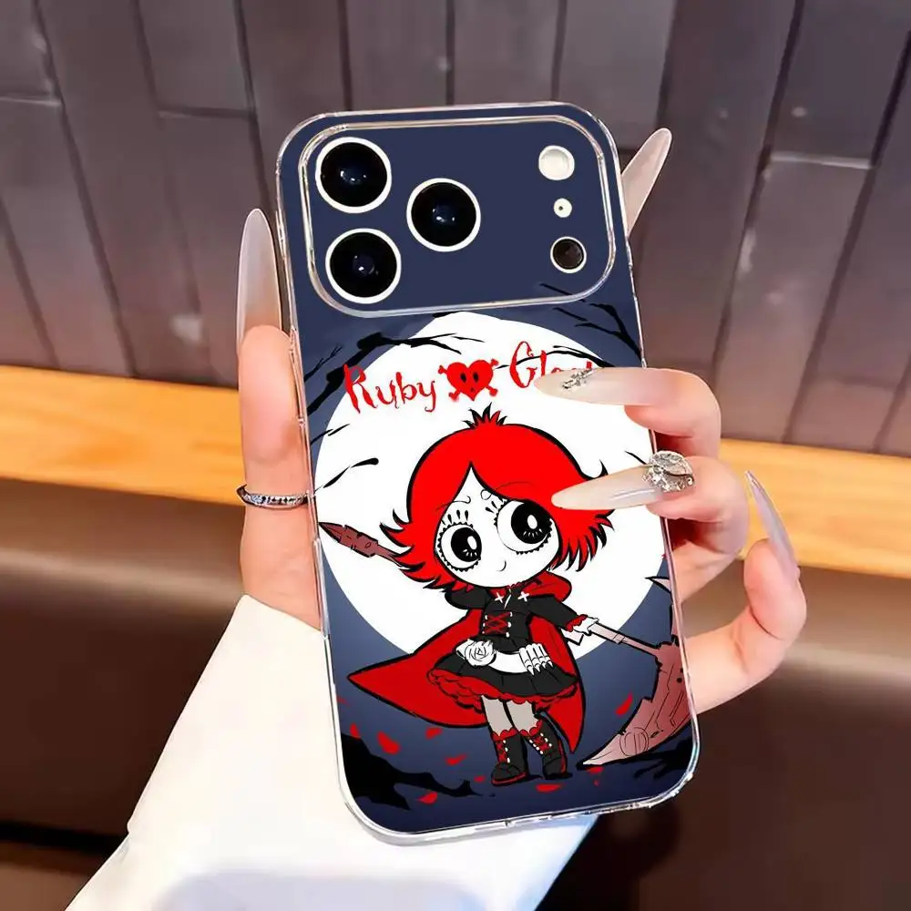 Фото Аниме чехол для телефона R-Ruby Gloom для iPhone 17, 16, 15, 14, 13, 12, 11 Plus, Pro Max, мягкий прозрачный чехол. №5