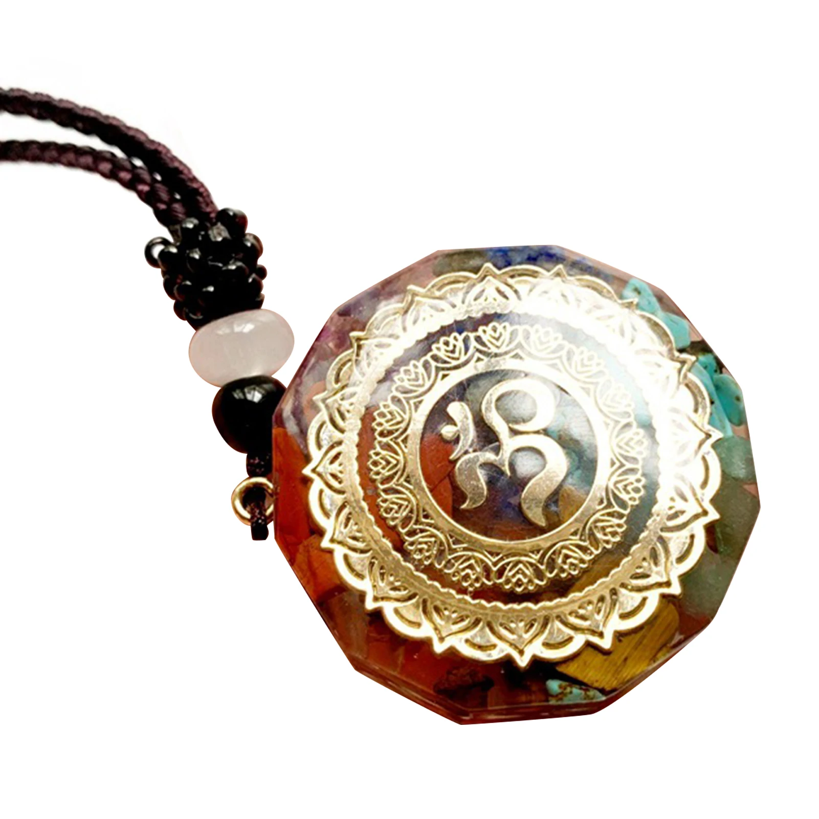 

Lucky Orgonite Necklace For Men Women 7 Chakra Healing Crystal Pendant Spiritual Yoga Jewelry Gift