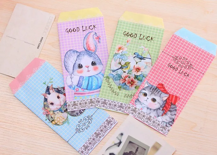 

Конверт подарочный в виде кошки и животных, 10 шт.