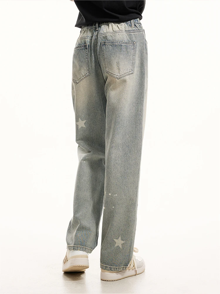 Y2K Emo Men Streetwear Oversized Star Pattern Straight Trousers Baggy Jeans Hip Hop Alt Denim Pants Male Clothes Baggy Pants