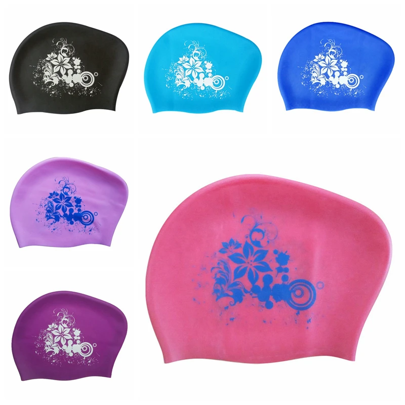

NEW Silicone Swimming Cap for Long Hair Women's Waterproof Swim Caps Ladies Diving Hood Hat for Kids Swim Pool Cap