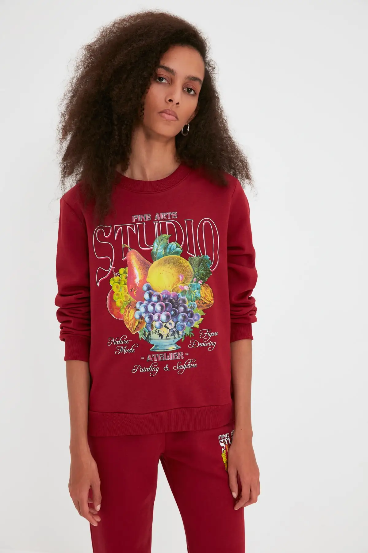 

Trendyol Printed Basic Şardonlu Knitted Sweatshirt TWOAW22SW1529
