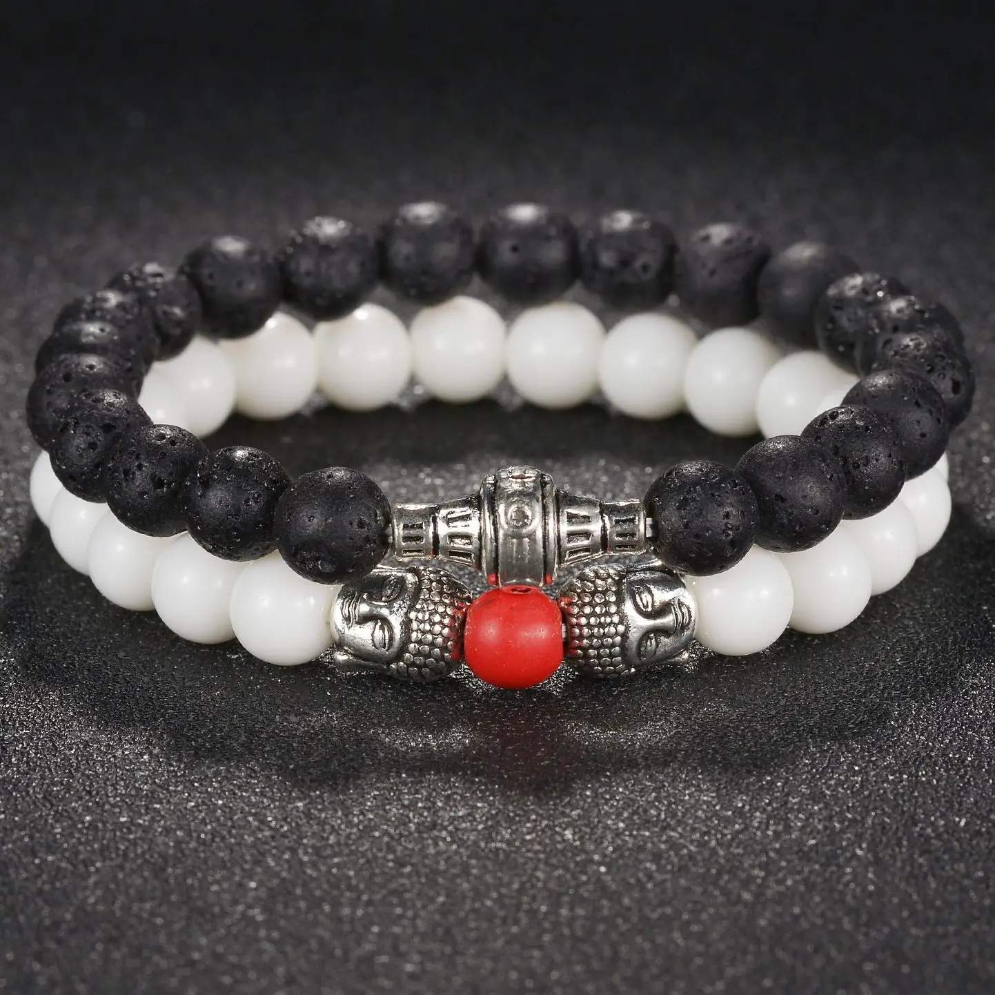 

New Natural Stone Lava Black Hematite Beads Bracelet Fashion Charm Buddha Prayer Bracelets For Men Women Yoga Jewelry Gifts