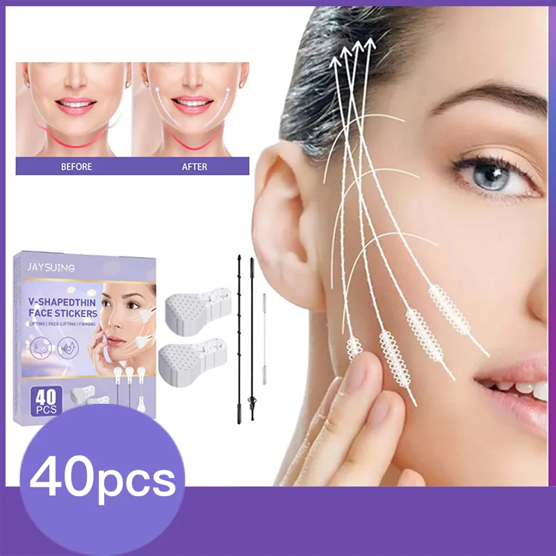 

40pcs Face Lifting Patch Face Slim V-shaped Facial Lifting Shaping Firming Patch Chin Lifting Face Invisible Patch For Make Up