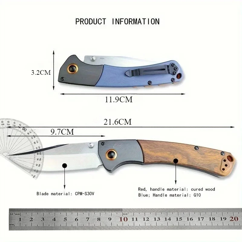 Складной нож BM 15080 с фотохромным лезвием G10 деревянная ручка для ежедневного