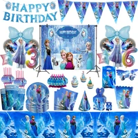 disney frozen theme birthday party decorations elsa princess disposable tableware balloon baby shower supplies kids toy gifts