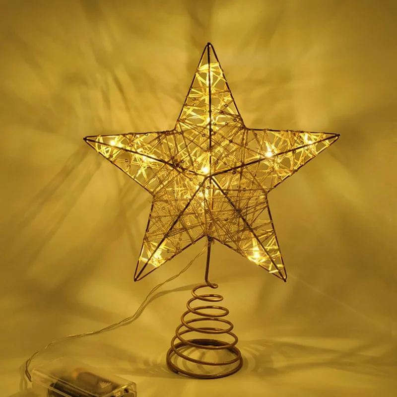 

Топпер для рождественской елки, светодиодная подсветка, звезда, питание от батарейки, светящееся украшение, сделай сам, праздничное украшение для вечеринки, украшение для дома