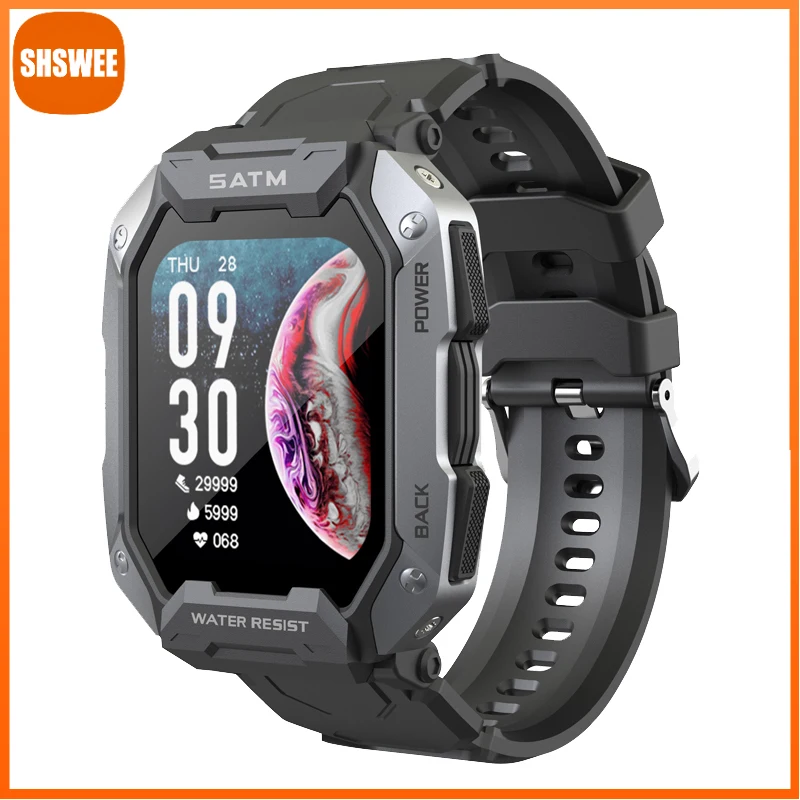 

For Xiaomi Huawei Watch 5ATM Waterproof Smart Watch Men Fitness Tracker Blood Pressure Monitor Outdoor Sports Smartwatch