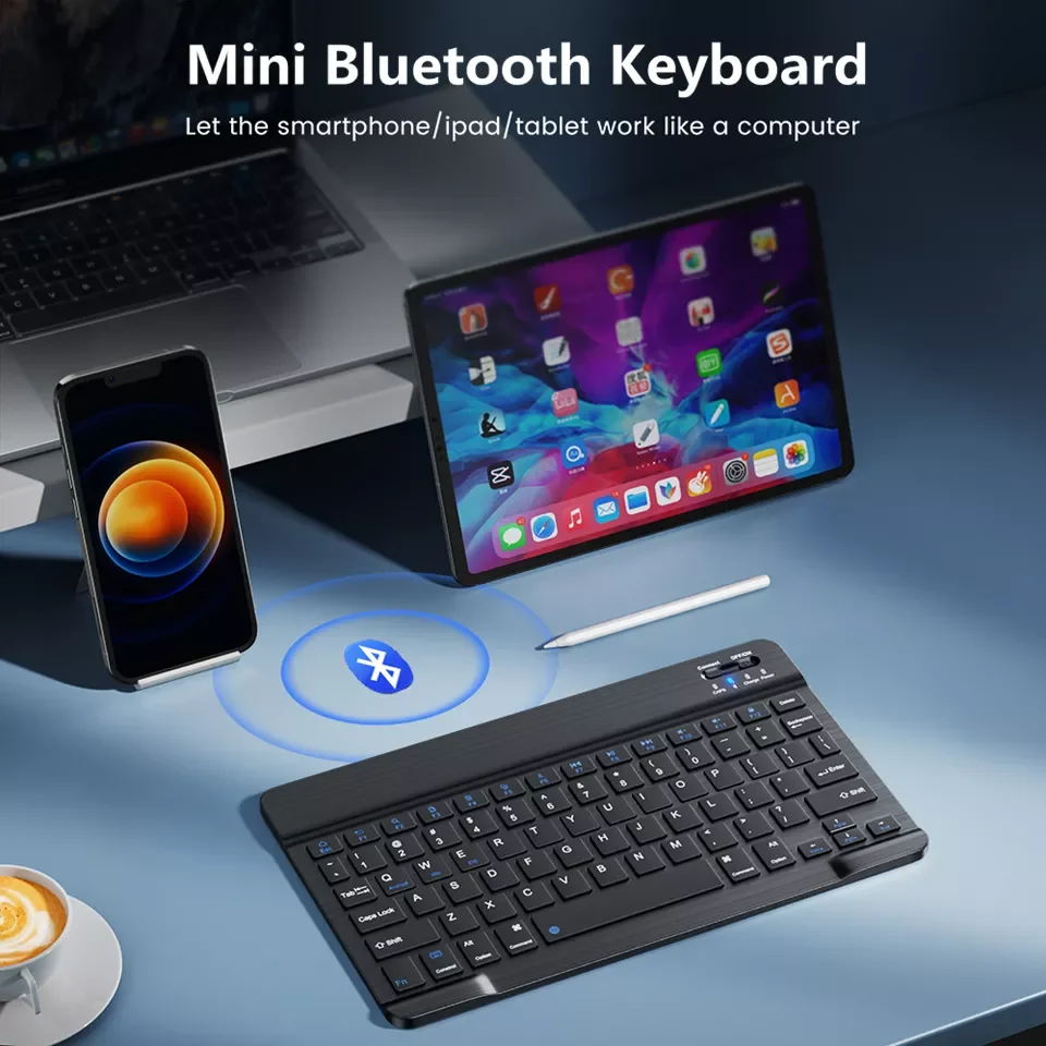 

2023New Mini Bluetooth Keyboard Wireless Keyboard Rechargeable For iPad Phone Tablet Russian Spanish Keyboard For Android ios Wi