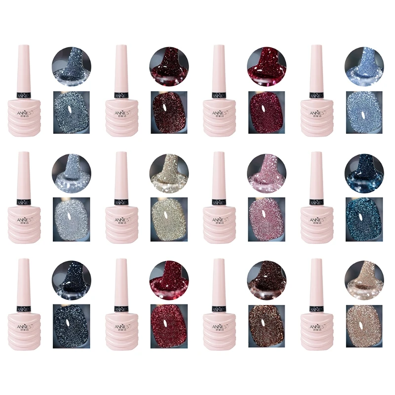 Gel Nail Polish Multi Colors Golden Dark Color Pink Black Wine Red Blue Starry Sky Glitter Soak Off Gel Polish Set