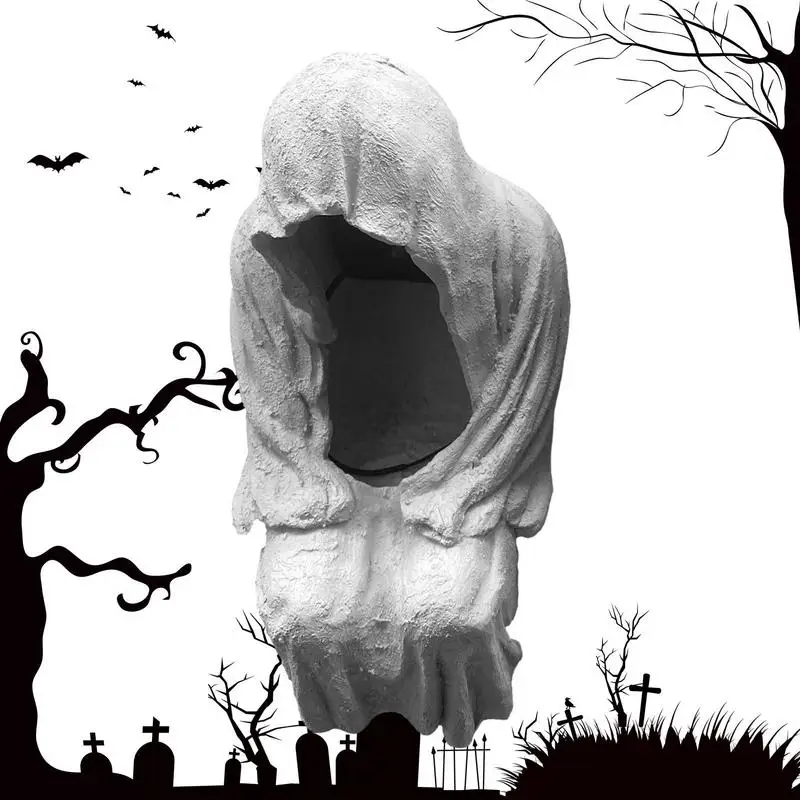 

Witch Sitting Statue Spooky Ghost Solar Energy Lamp Realistic Decoration Supplies For Gardens Stairs Parties And Courtyards
