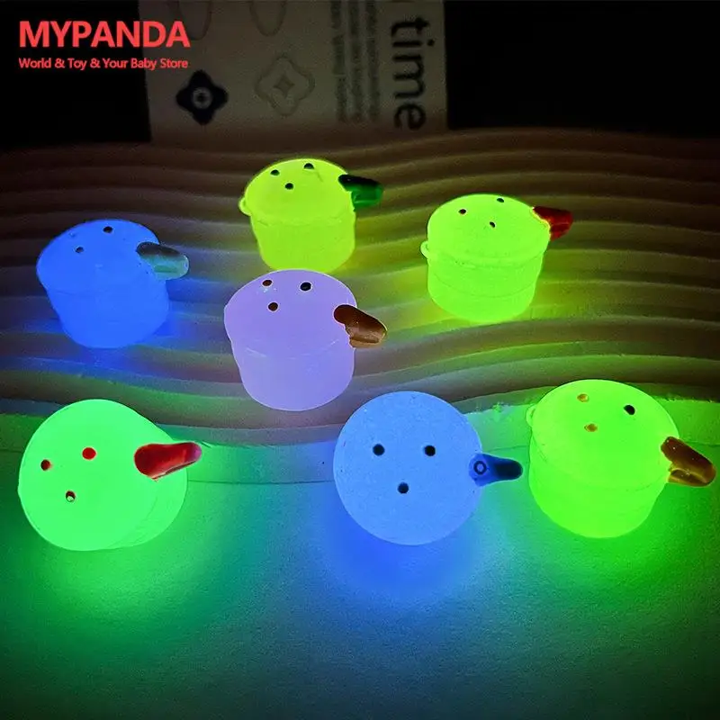 

2Pcs Luminous Pressure Cooker Ornament Color Pot Micro Landscape Decoration Dollhouse Miniature Toy