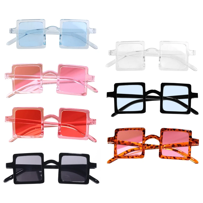 

Kids Oversized Square Sunglasses Trendy Flat Top Toddler Sunglasses for Girls Boys 2-10 Years UV for PROTECTION Transpar