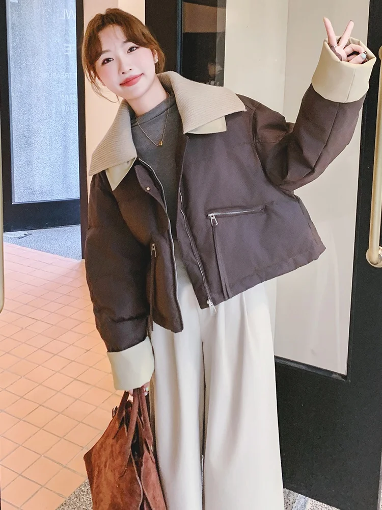 Супер красивый пуховик из искусственной кожи женский зимний 2024 новый корейский