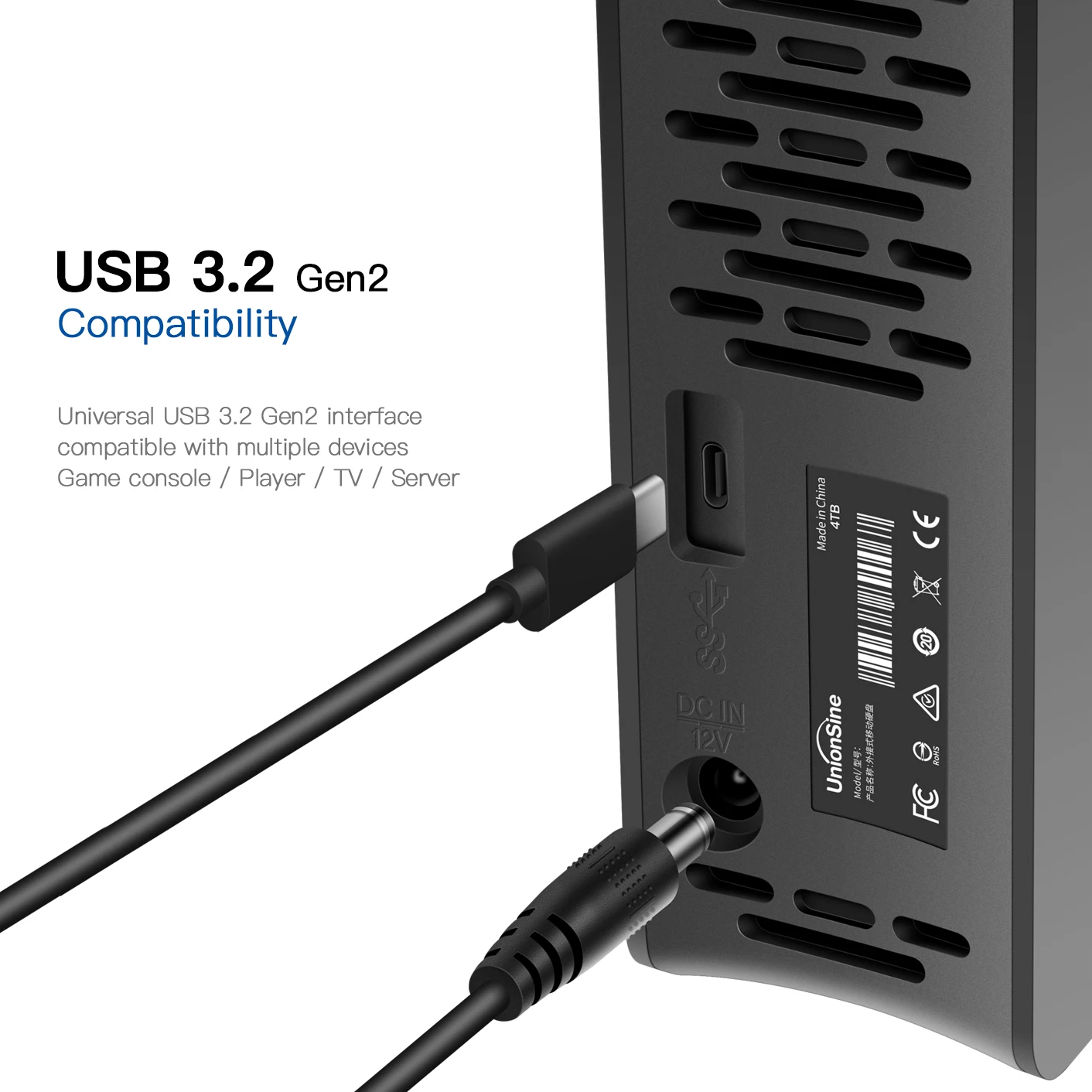 Внешний жесткий диск UnionSine 3 ТБ 6 10 12 18 5 дюйма USB Gen совместимый с жестким диском для