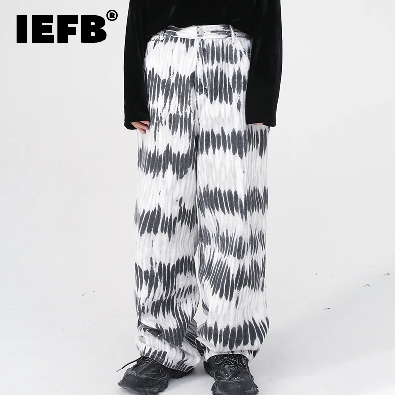 

Брюки корейские повседневные модные джинсы Прямые новые повседневные мужские широкие американские уличные мужские брюки осенние окрашенн...