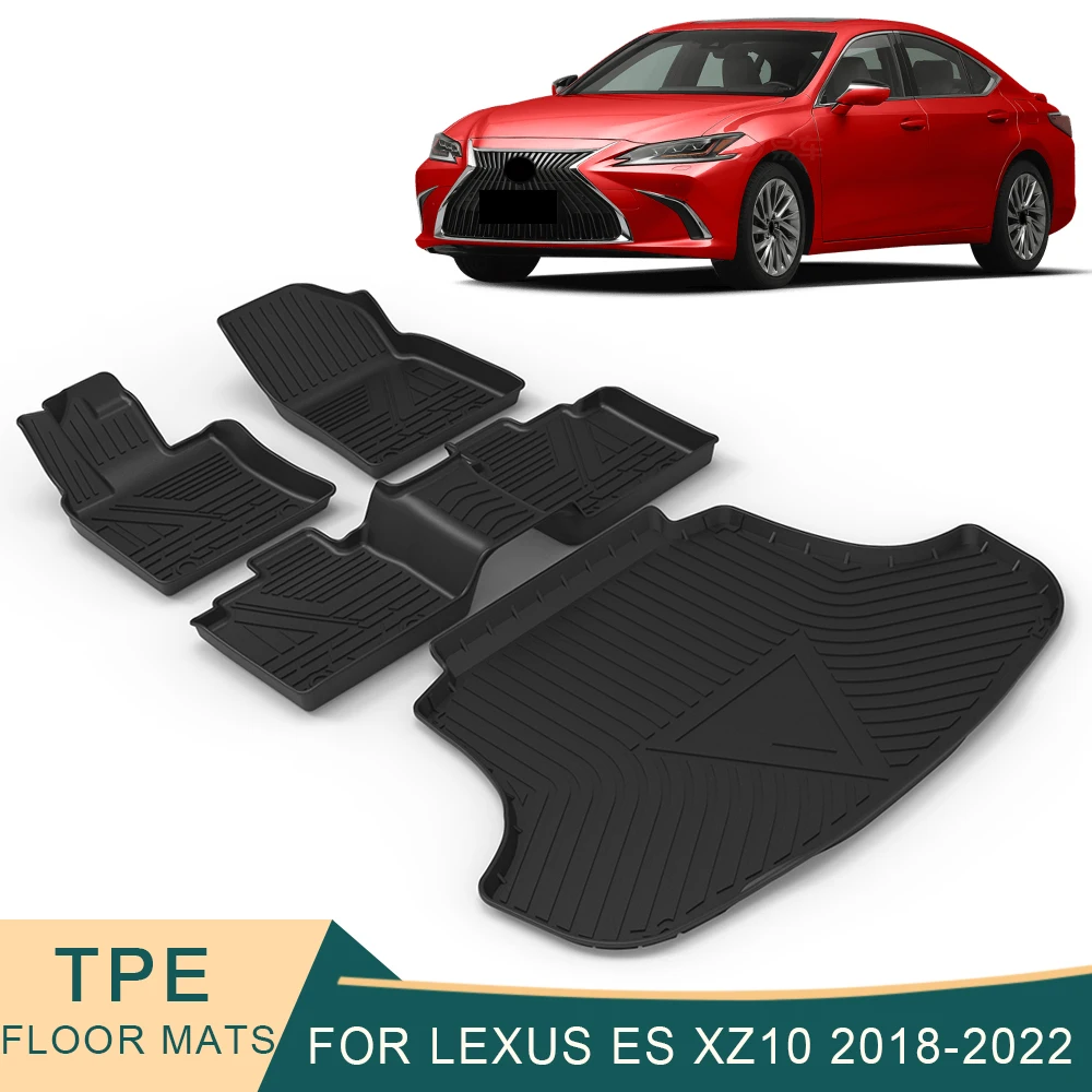 

For Lexus ES XZ10 2018-2022 Auto Car Floor Mats All-Weather TPE Foot Mats Odorless Pad Waterproof Tray Mat Interior Accessories